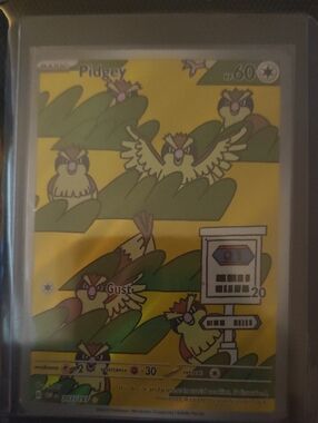 Pidgey Pokémon Card - Yellow & Green Illustrated Promo